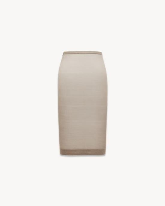 24FW 생로랑 스커트 795309Y76RI1532 Beige - SAINT LAURENT
