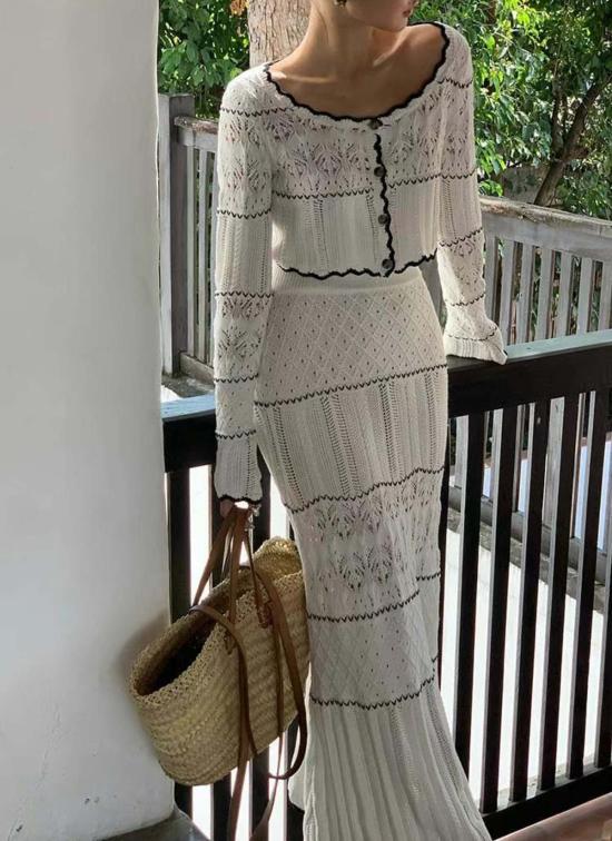  더 엔케이씨 스토어 가디건 Nkc Store 클라리사 니트 카디건 화이트/블랙