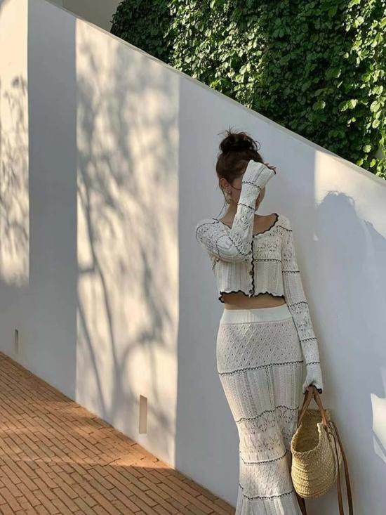  더 엔케이씨 스토어 가디건 Nkc Store 클라리사 니트 카디건 화이트/블랙 - The NKC Store