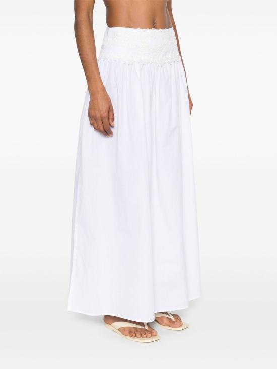 25SS 에르마노 설비노 미디 스커트 D464O605 OVZ10601 White - ERMANNO SCERVINO