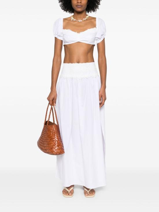 25SS 에르마노 설비노 미디 스커트 D464O605 OVZ10601 White - ERMANNO SCERVINO