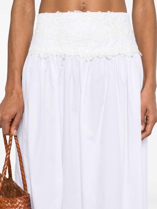 25SS 에르마노 설비노 미디 스커트 D464O605 OVZ10601 White - ERMANNO SCERVINO