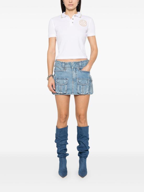 25SS 베르사체 폴로 티셔츠 78HAGT00CJ01TG03 WHITE GOLD DOM - VERSACE