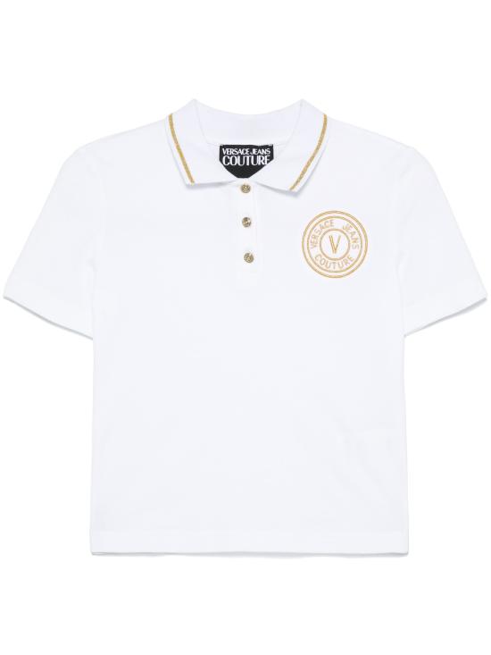 25SS 베르사체 폴로 티셔츠 78HAGT00CJ01TG03 WHITE GOLD DOM - VERSACE