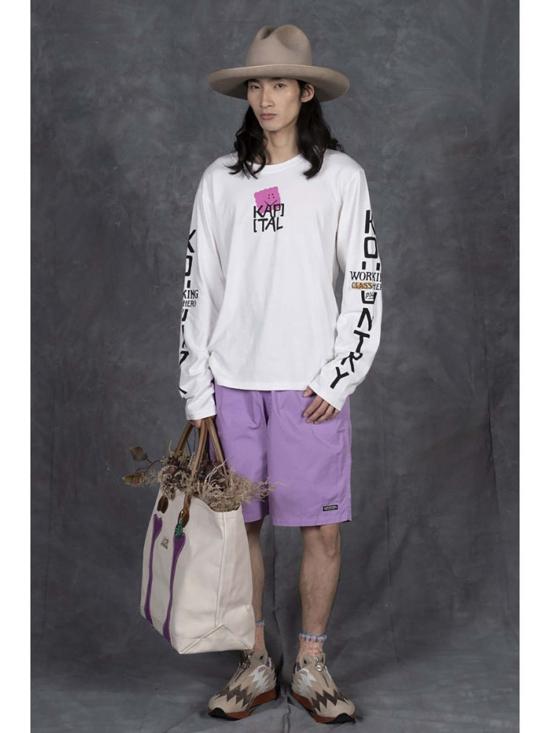  캐피탈 긴팔 티셔츠 카피탈 20/ 저지 크루 롱슬리브 티셔츠 (페키쉬 캡) 롱슬리브 티셔츠 - KAPITAL