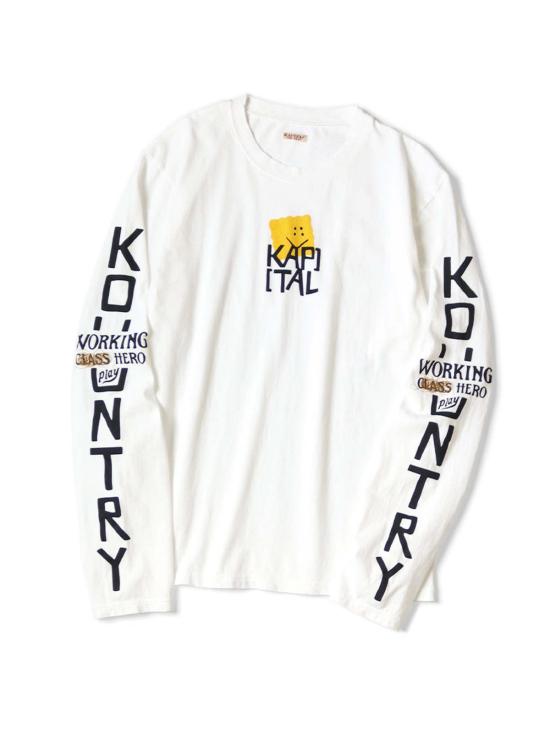  캐피탈 긴팔 티셔츠 카피탈 20/ 저지 크루 롱슬리브 티셔츠 (페키쉬 캡) 롱슬리브 티셔츠 - KAPITAL