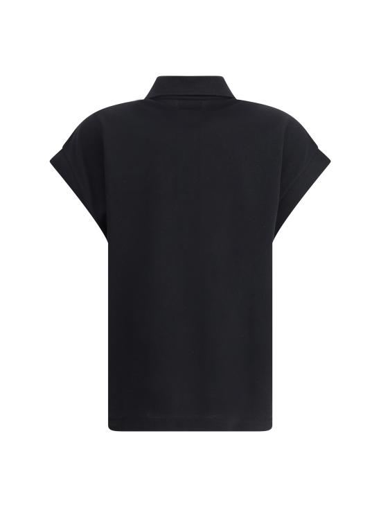 25SS 생로랑 폴로 티셔츠 824091Y37HC 1000 BLACK - SAINT LAURENT