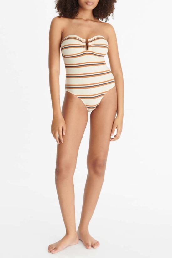  에레스 원피스 수영복 Eres Amiral Bustier 원피스 Rayure Sable Fin
