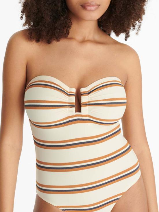  에레스 원피스 수영복 Eres Amiral Bustier 원피스 Rayure Sable Fin - ERES