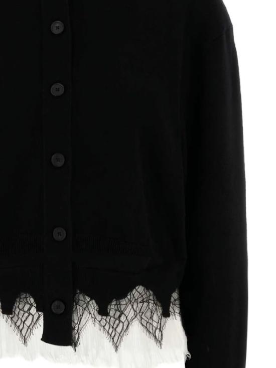 25SS 알렉산더 맥퀸 가디건 829289 Q1BC81080 Black ivory - ALEXANDER MCQUEEN