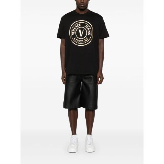 25SS 베르사체 반팔 티셔츠 78GAHT01CJ00T G89 BLACK DOM - VERSACE