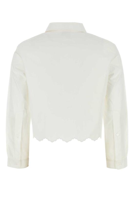 25SS 파투 크롭드 버튼업 스칼럽 헴 셔츠  BL0380017 001W WHITE - PATOU