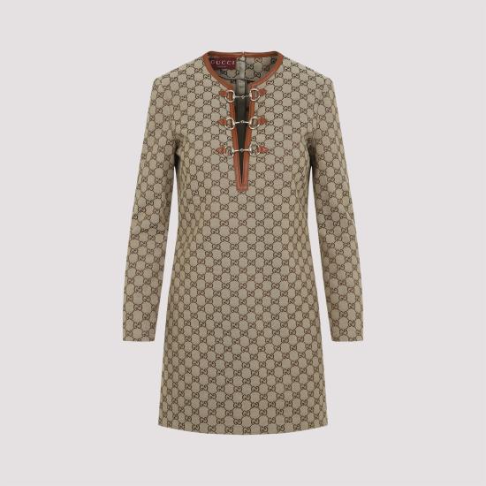 25SS 구찌 미디 원피스 820404Z8BZA 2190 CAMELEBONYMIX - GUCCI