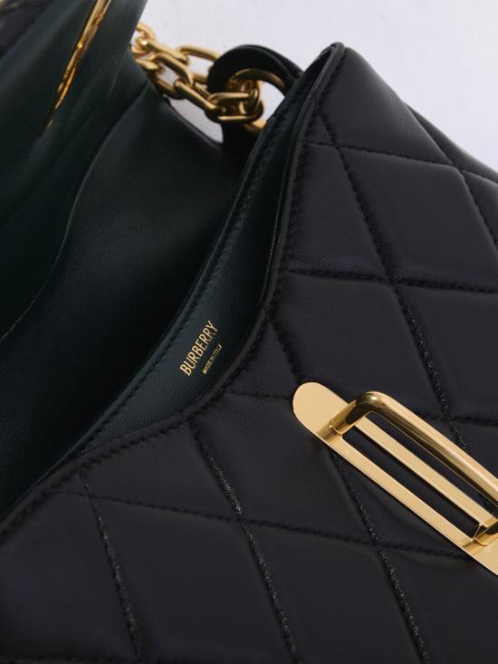 25SS 버버리 퀼티드 락킹 호스 백 8104628 A1189 BLACK - BURBERRY