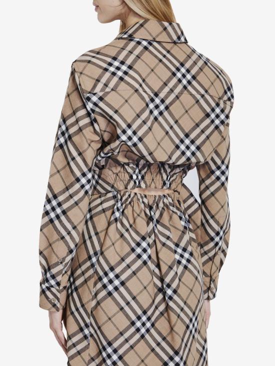 25SS 버버리 체크 울 블렌드 셔츠 드레스 8095080 C1202 CHECKED - BURBERRY