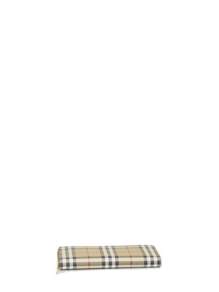 25FW 버버리 체크 앤 레더 집어라운드 지갑 8070598 A9534 CHECKED - BURBERRY
