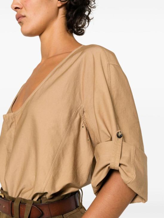  생로랑 반팔 티셔츠 790080Y7I17 2495 CAMEL - SAINT LAURENT