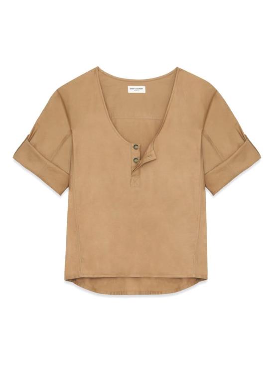  생로랑 반팔 티셔츠 790080Y7I17 2495 CAMEL - SAINT LAURENT