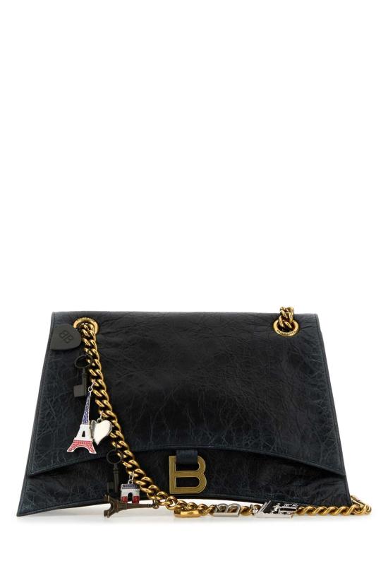 25FW 발렌시아가 크러쉬 숄더백 7856022AA6W 1000 BLACK