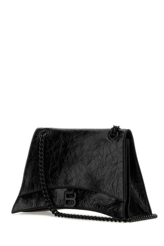25FW 발렌시아가 크러쉬 숄더백 7856022AA6G 1000 BLACK - BALENCIAGA