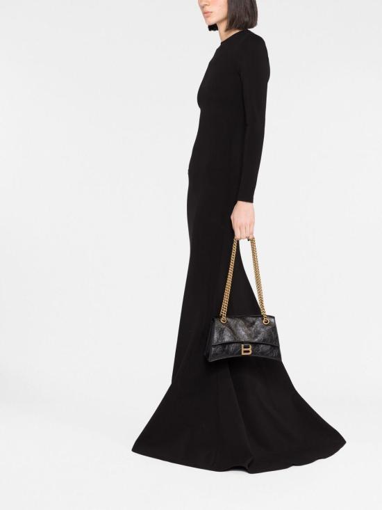 25FW 발렌시아가 크러쉬 스몰 체인 백 716351210IT 1000 BLACK - BALENCIAGA