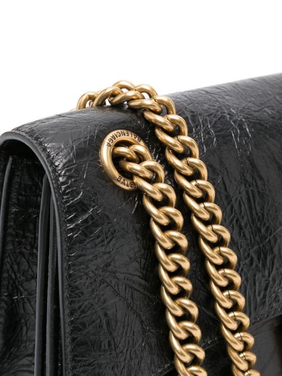 25FW 발렌시아가 크러쉬 스몰 체인 백 716351210IT 1000 BLACK - BALENCIAGA
