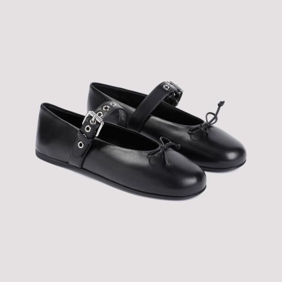 25FW 미우미우 플랫 슈즈 5F210EF005070 F0002 BLACK - MIU MIU