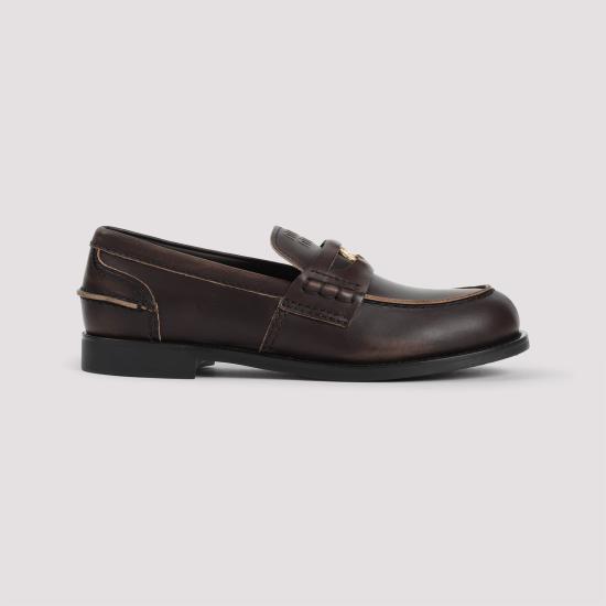25FW 미우미우 빈티지 레더 페니 로퍼 5D773DF0203G48 F0192 BROWN - MIU MIU