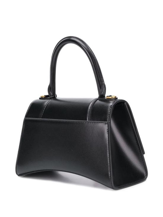 25FW 발렌시아가 아워글래스 샤이니 박스 카프스킨 스몰 핸드백 5935461QJ4M 1000 BLACK - BALENCIAGA