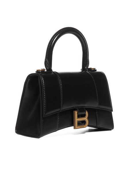 25FW 발렌시아가 아워글래스 XS 핸드백 5928331QJ4M 1000 BLACK - BALENCIAGA