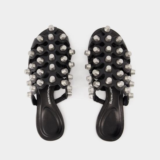 25SS 알렉산더 왕 뮬/슬리퍼 30125M014 001 BLACK - ALEXANDER WANG