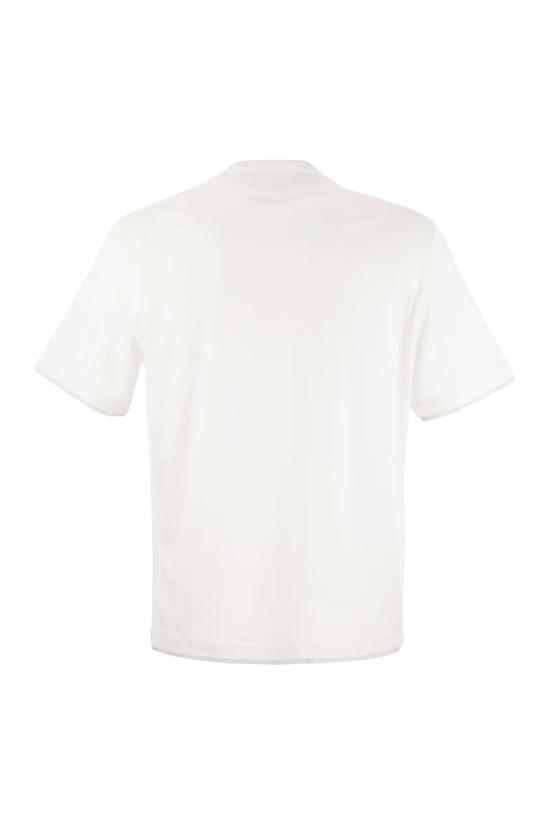  브루넬로 쿠치넬리 자수 로고 티셔츠 M0B137427 CW787 BIANCOOTTICOTP - BRUNELLO CUCINELLI