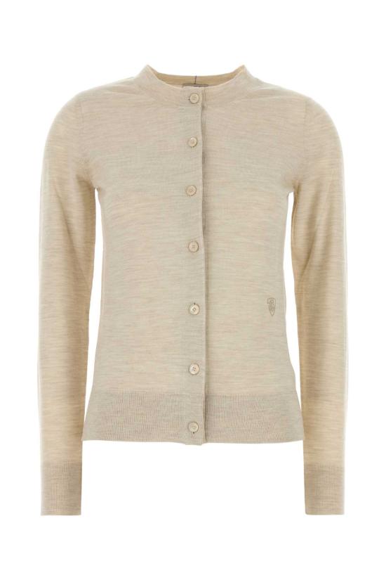 25SS 버버리 쉴드 로고 자수 울 가디건  8103104 A4186 BEIGE O TAN