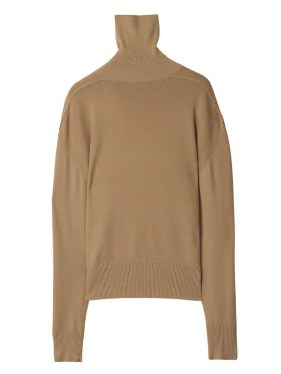24FW 버버리 스플릿 터틀넥 라인 울 스웨터 8095115 A3743 CAMEL - BURBERRY