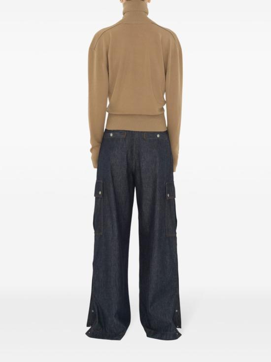 24FW 버버리 스플릿 터틀넥 라인 울 스웨터 8095115 A3743 CAMEL - BURBERRY