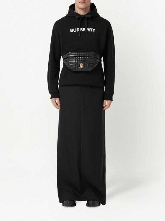 25FW 버버리 로고 프린트 후드 티셔츠 8055318 A1189 BLACK - BURBERRY