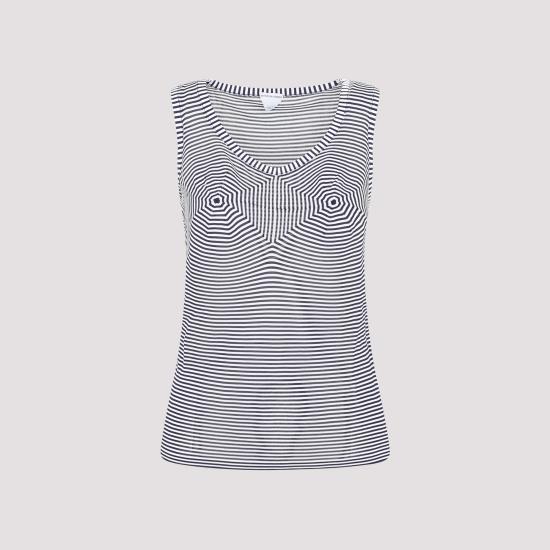  보테가베네타 민소매 티셔츠 730445V2PM0 4096 STRIPPED - BOTTEGA VENETA