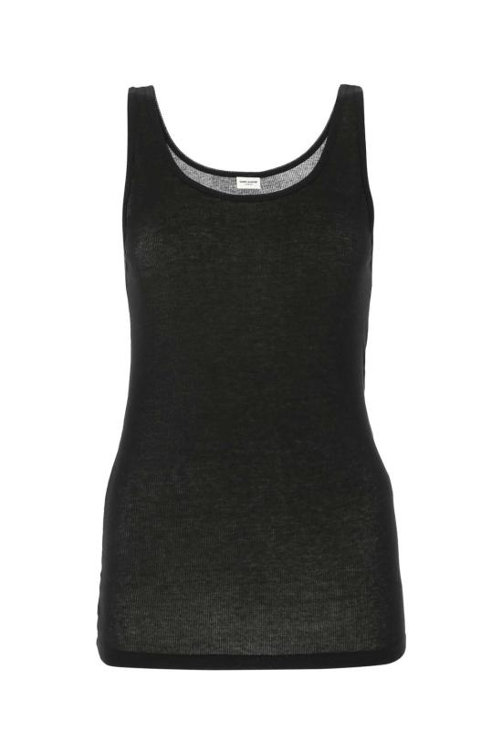 25SS 생로랑 민소매 티셔츠 504959YB2OZ 1000 BLACK