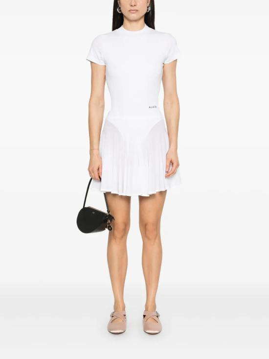 25SS 알라이아 숏 스커트 AA9J2306K053A000 BLANCO - ALAIA