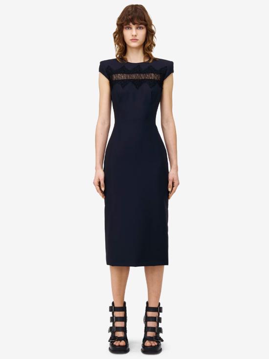 25SS 알렉산더 맥퀸 미디 원피스 830138QJAEK 4100 BLUE - ALEXANDER MCQUEEN