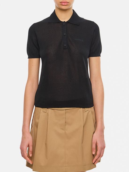 25SS 몽클레어 자수 로고 코튼 반소매 폴로 셔츠 9A00004M6440999 BLACK DOM