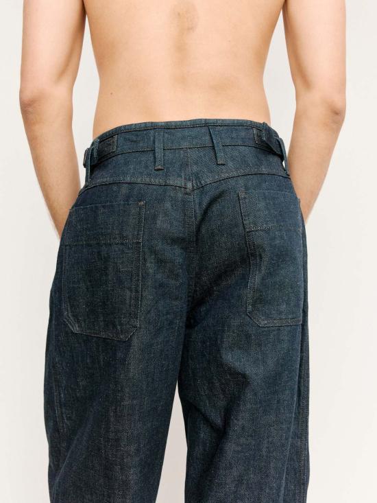  르메르 데님 팬츠 헤비 인디고 데님 플리츠 워크웨어 팬츠 - LEMAIRE