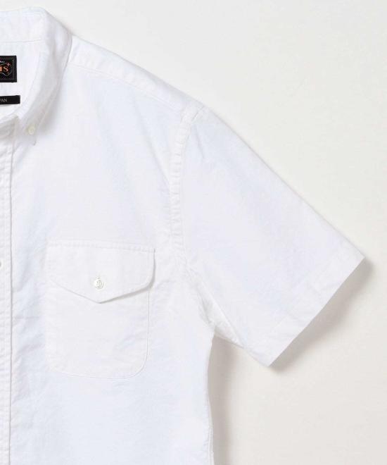  빔스 반팔 셔츠 플러스 B.D. 반팔 옥스포드  화이트 - BEAMS