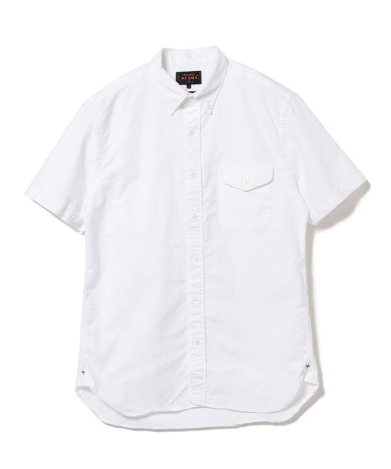  빔스 반팔 셔츠 플러스 B.D. 반팔 옥스포드  화이트