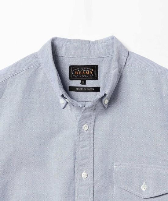  빔스 반팔 셔츠 플러스 B.D. 반팔 옥스포드  색소폰 - BEAMS
