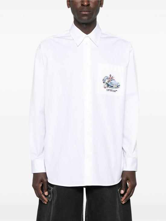  오프화이트 긴팔 셔츠 OMGE004S25FAB0040187 Multicolour - OFF WHITE