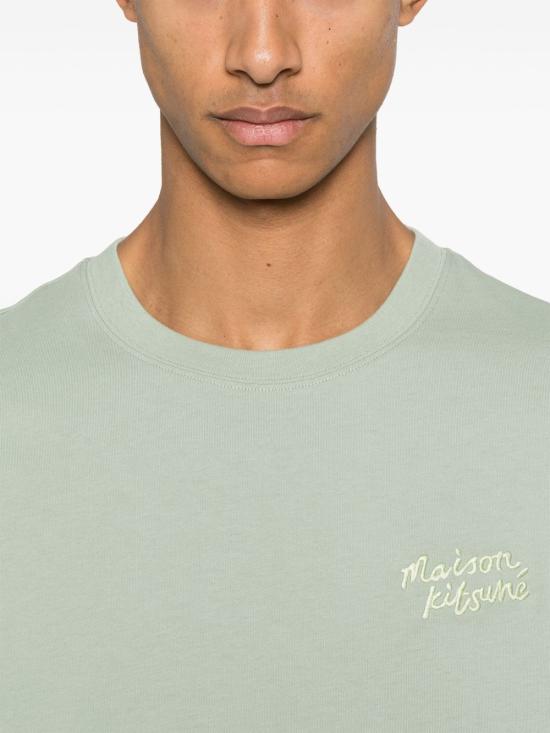  메종키츠네 반팔 티셔츠 OM00123KJ01190078 VERT DE GRIS DOM - MAISON KITSUNE