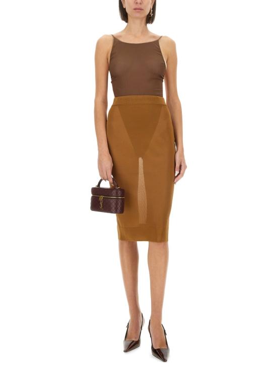 25SS 생로랑 미디 스커트 811119 Y75YK2520 BEIGE - SAINT LAURENT