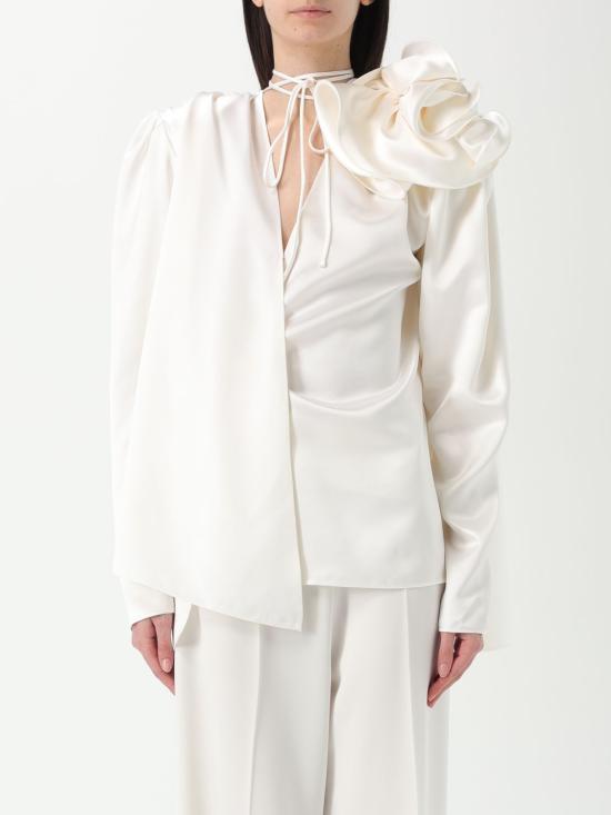 25FW 마그다뷰트림 후드 티셔츠 166722 CREAM White