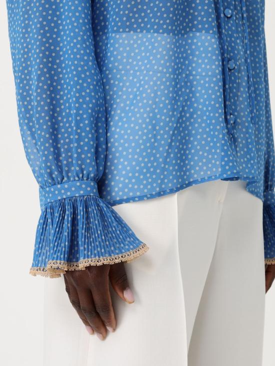 25FW 발렌티노 가라바니 MICRO POIS 마이크로포이즈 블라우스  6B0AB7H19B7 DEP Blue - VALENTINO GARAVANI